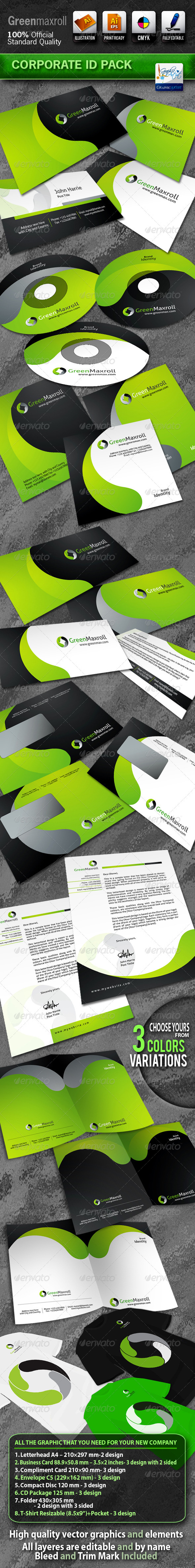 GreenMaxroll Business Corporate ID Pack With Logo - Stationery Print Templates