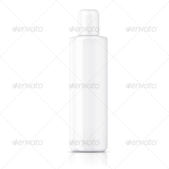 White Tubular Bottle Template - Man-made Objects Objects