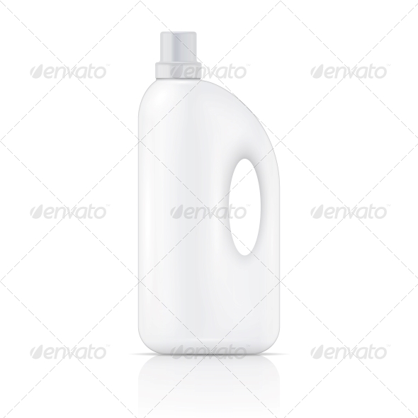 White Liquid Laundry Detergent Bottle - Man-made Objects Objects