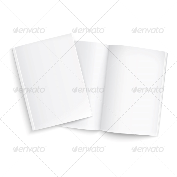 Couple of Blank Magazines Template - Man-made Objects Objects