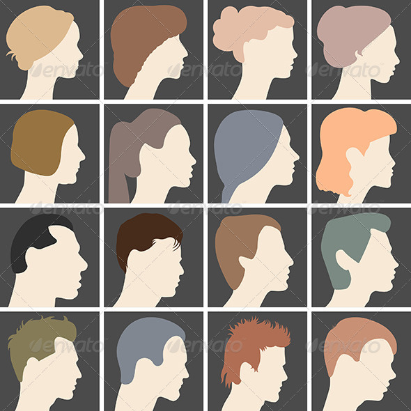 Profiles of Faces - People Characters