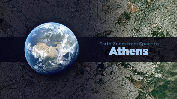 Athens (Greece) Earth Zoom to the City from Space