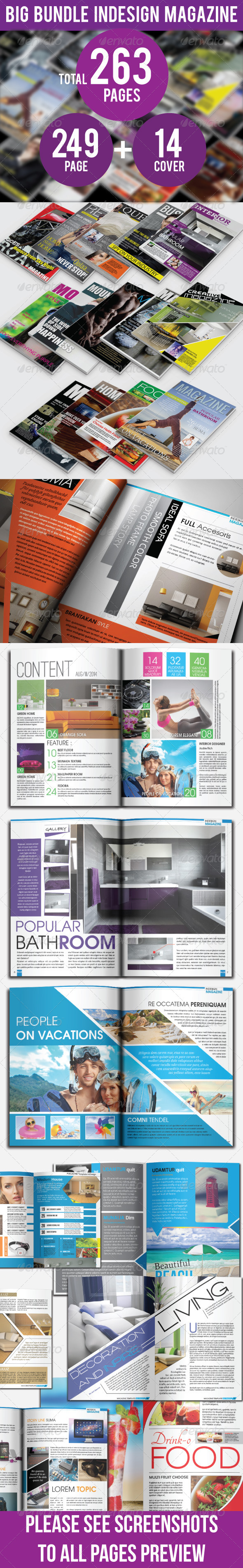 Big Bundle Indesign Magazine Templates - Magazines Print Templates