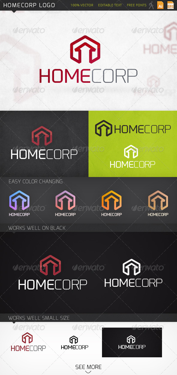 Homecorp House Logo Template - Symbols Logo Templates