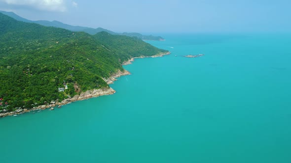 Tropical Thailand's Island Aerial Ocean's Turquiose Water View