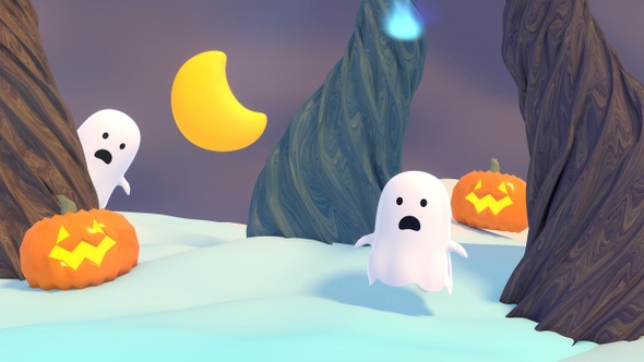 Cartoon Ghost Forest alt