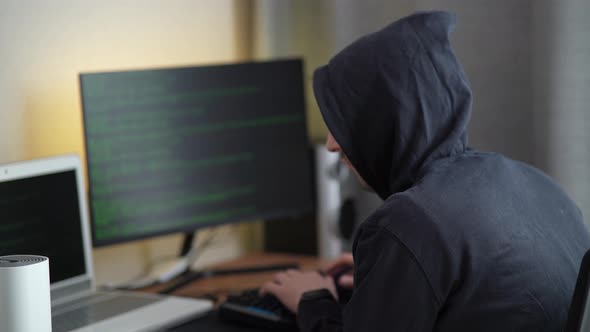 A Hacker in a Hood Types Program Code