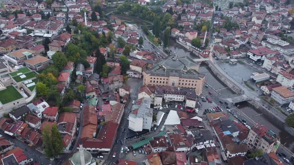 Sarajevo Old Town Aerial
