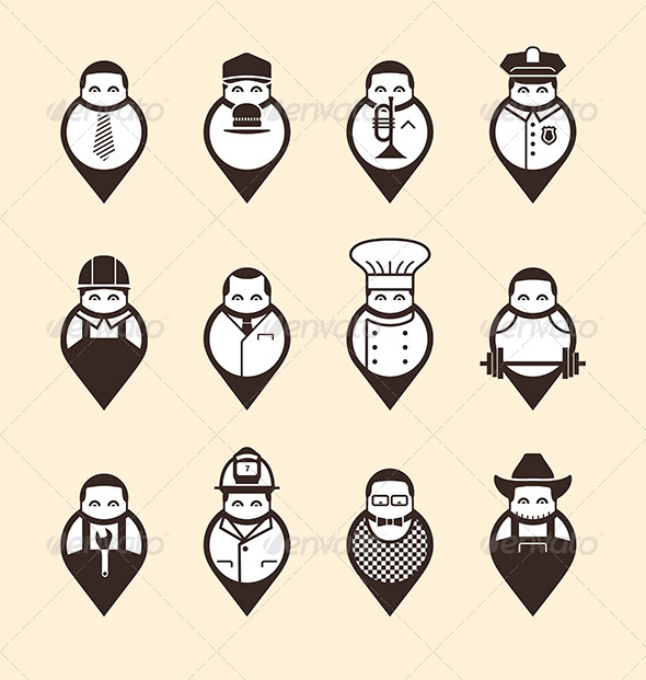 Man-Shaped Mapping Pins - People Characters