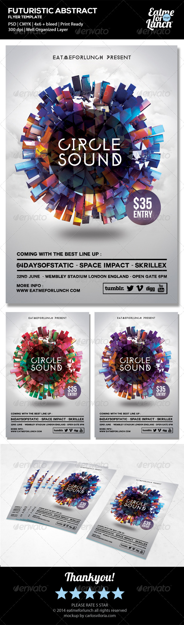 Futuristic Electronic/Dance/Club Flyer Templates - Clubs & Parties Events
