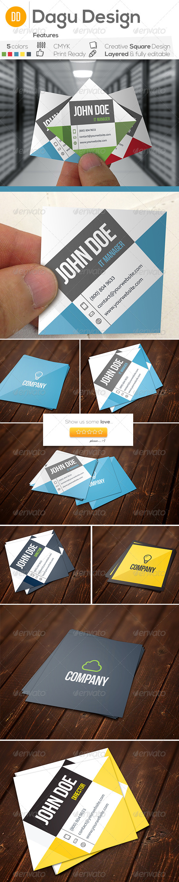 Square business cards set - Creative Business Cards