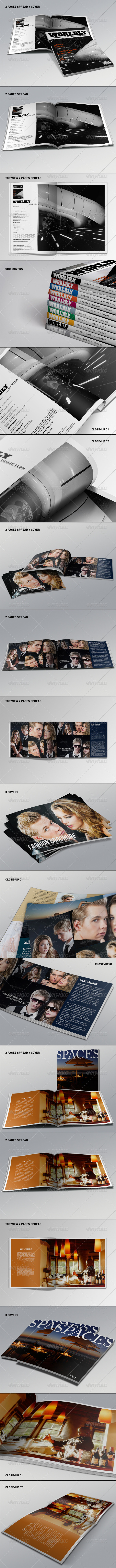 Realistic Magazine Mockups Bundle - Print Product Mock-Ups
