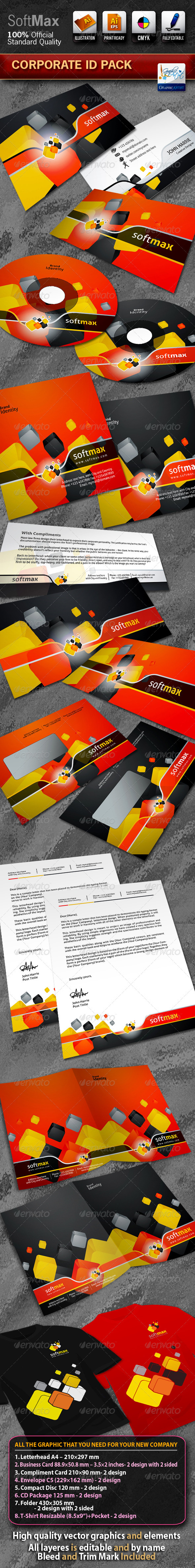 SoftMax Business Corporate ID Pack With Logo - Stationery Print Templates