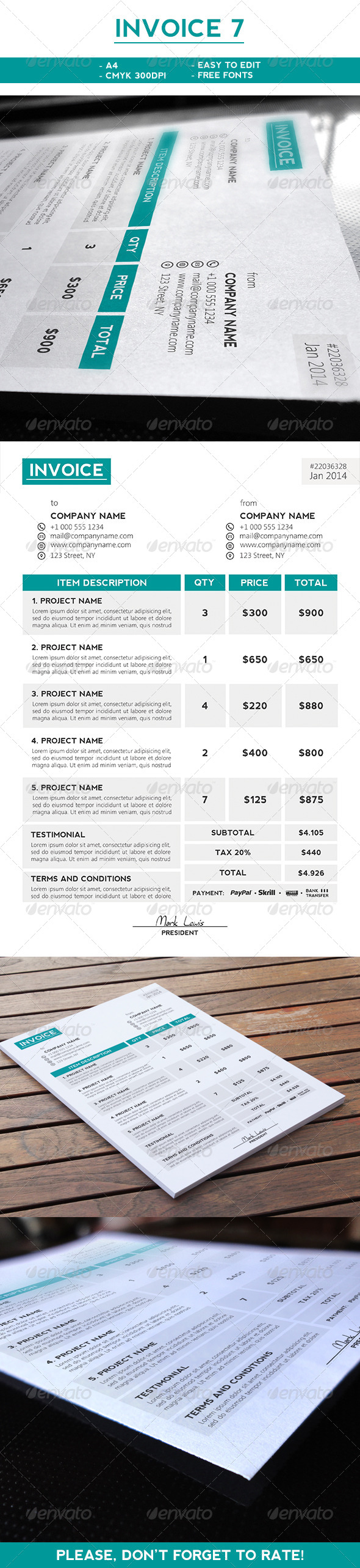 Invoice 7 - Proposals & Invoices Stationery