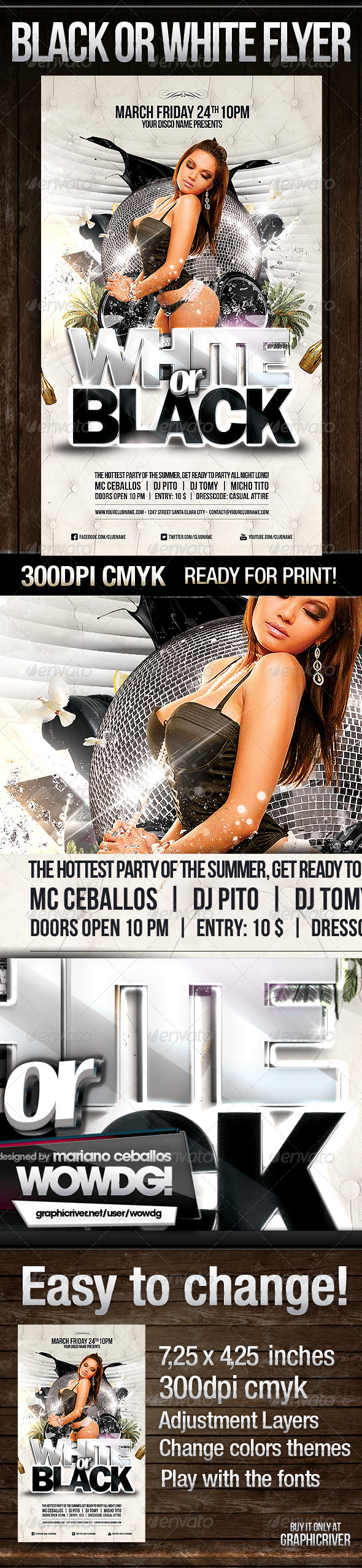 Black or White - Flyers Print Templates