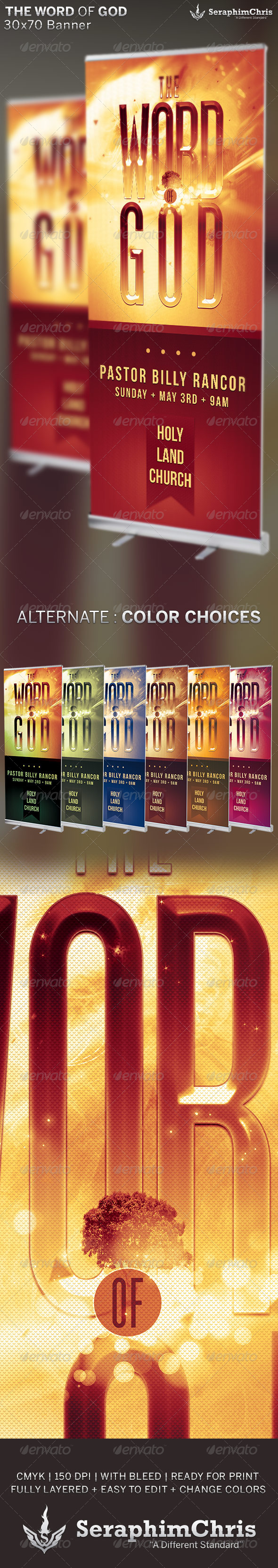 The Word of God: Church Banner Template - Signage Print Templates