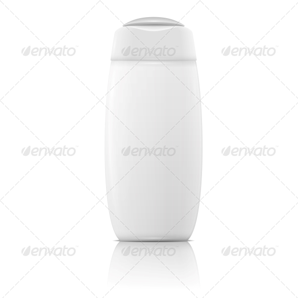 White Shampoo Bottle Template. - Man-made Objects Objects