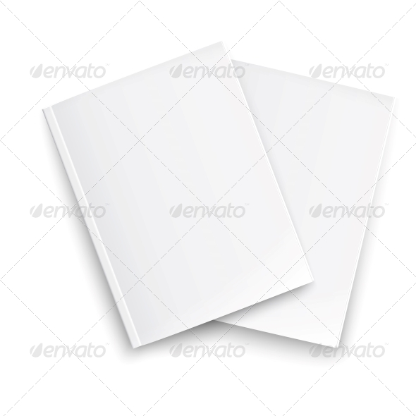Couple of Blank Closed Magazines Template. - Man-made Objects Objects