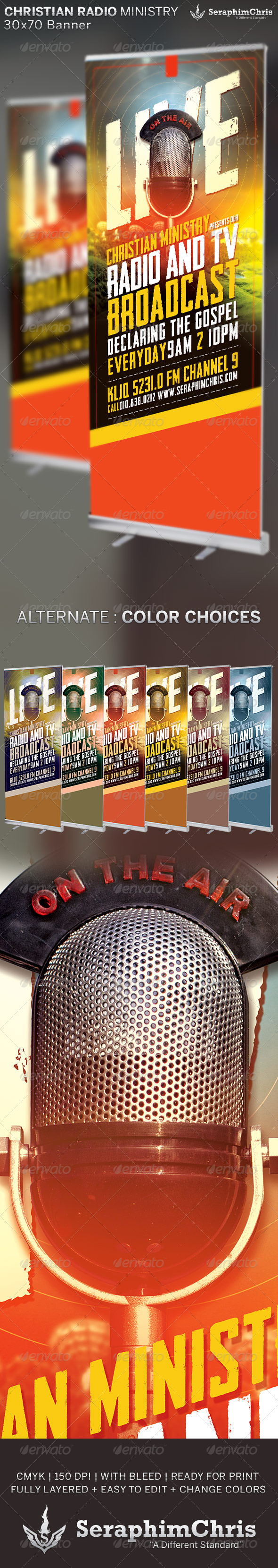 Christian Radio Ministry: Banner Template - Signage Print Templates
