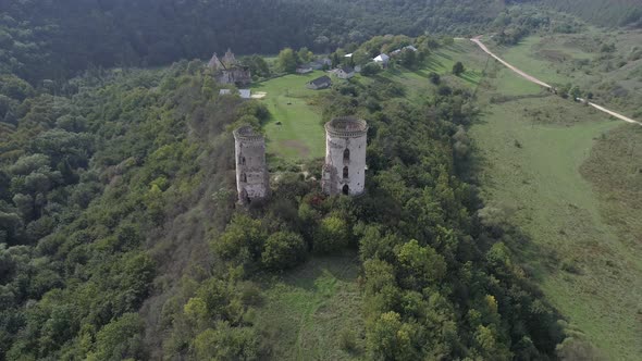 Aerial of Chervonohorod Castle alt