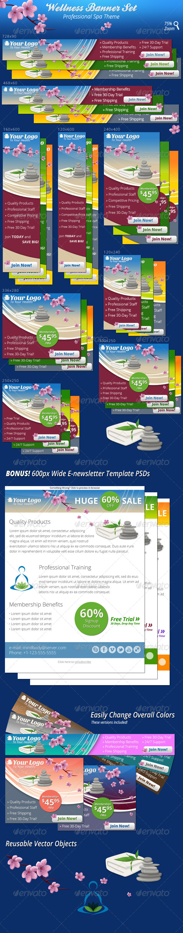Wellness Banners - Banners & Ads Web Elements