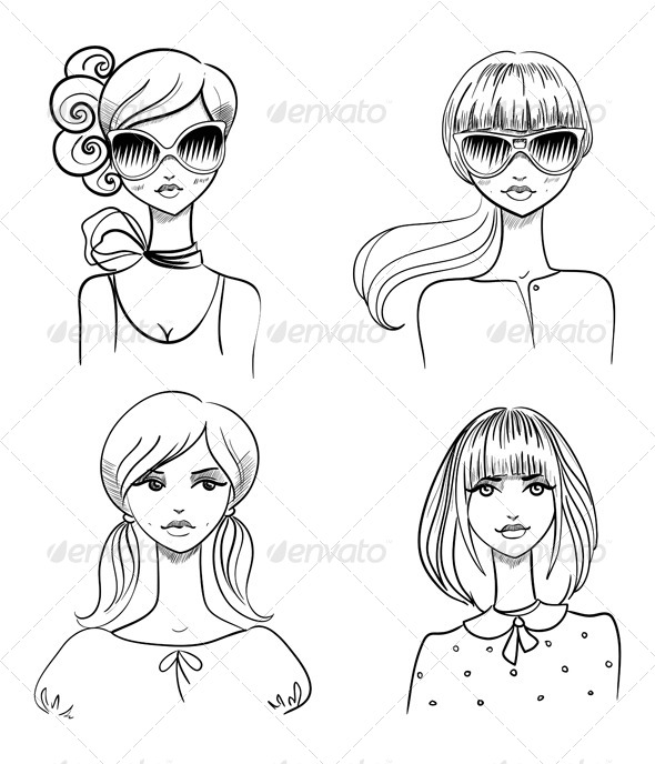 Fashionable Girls - People Characters