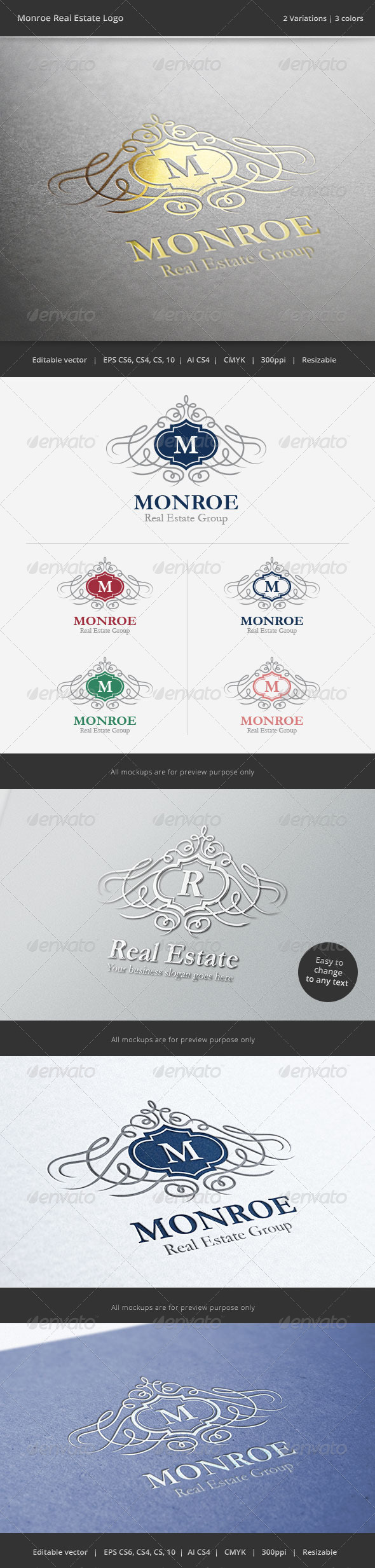 Monroe Letter Crest Logo - Crests Logo Templates