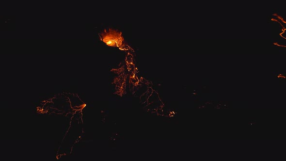 Lava Flow From Erupting Fagradalsfjall Volcano In Reykjanes Peninsula Iceland alt