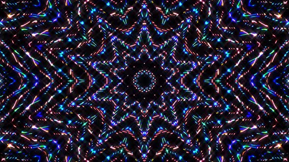 colorful lines glowing waves flower shape background kaleidoscope abstract alt