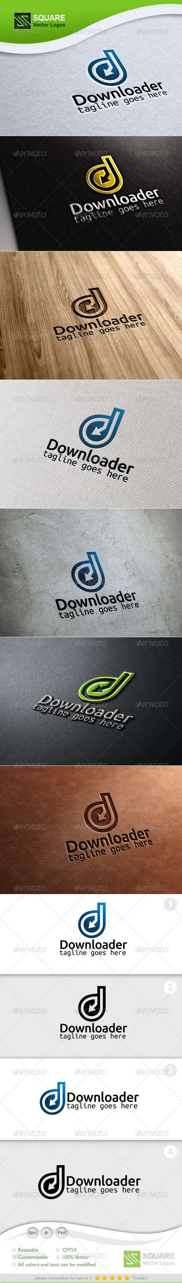 D, Down Arrow Vector Logo Template - Letters Logo Templates