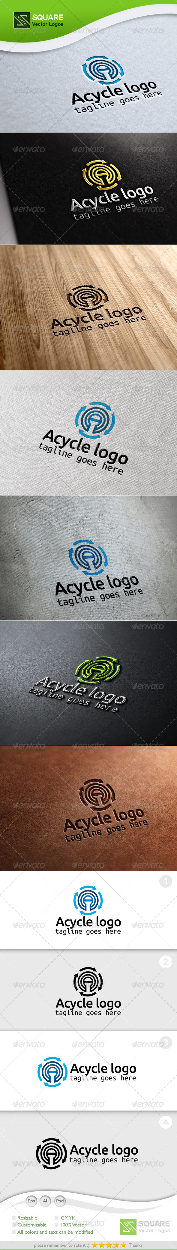 A, Recycle Vector Logo Template - Letters Logo Templates