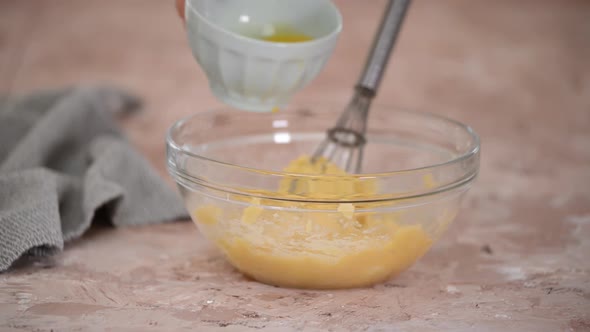 Preparing Choux Dough in Glass Mixing Bowl