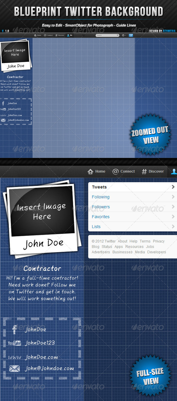 Blueprint Twitter Background - Twitter Social Media