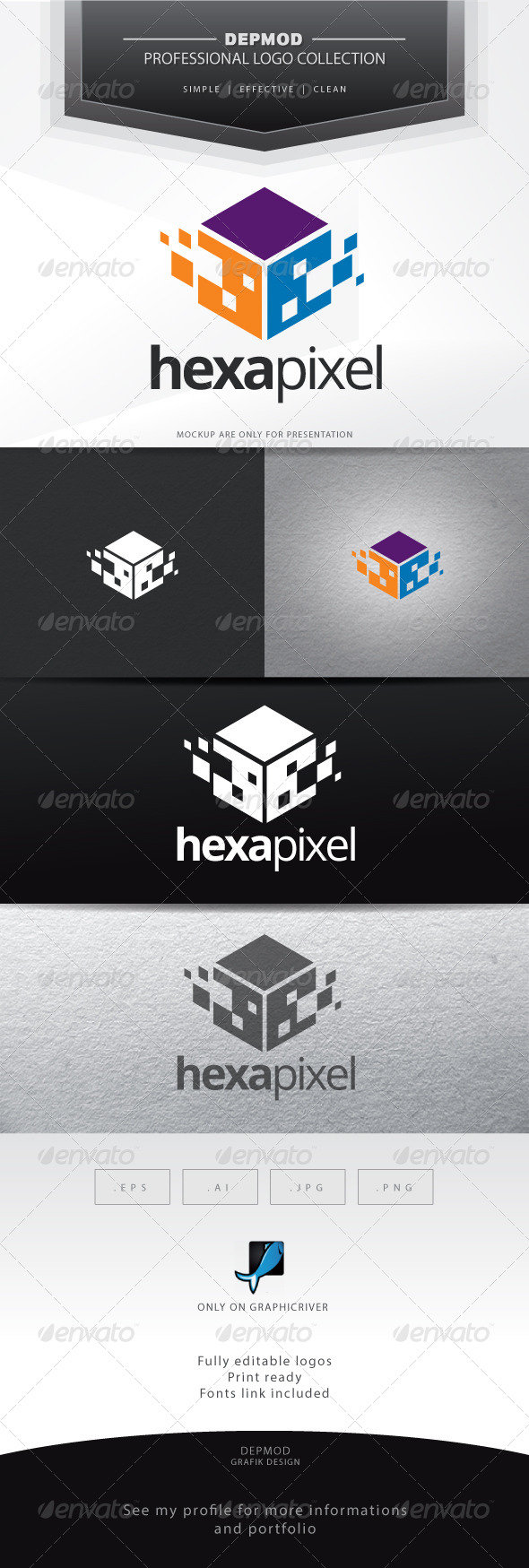 Hexa Pixel Logo - Abstract Logo Templates