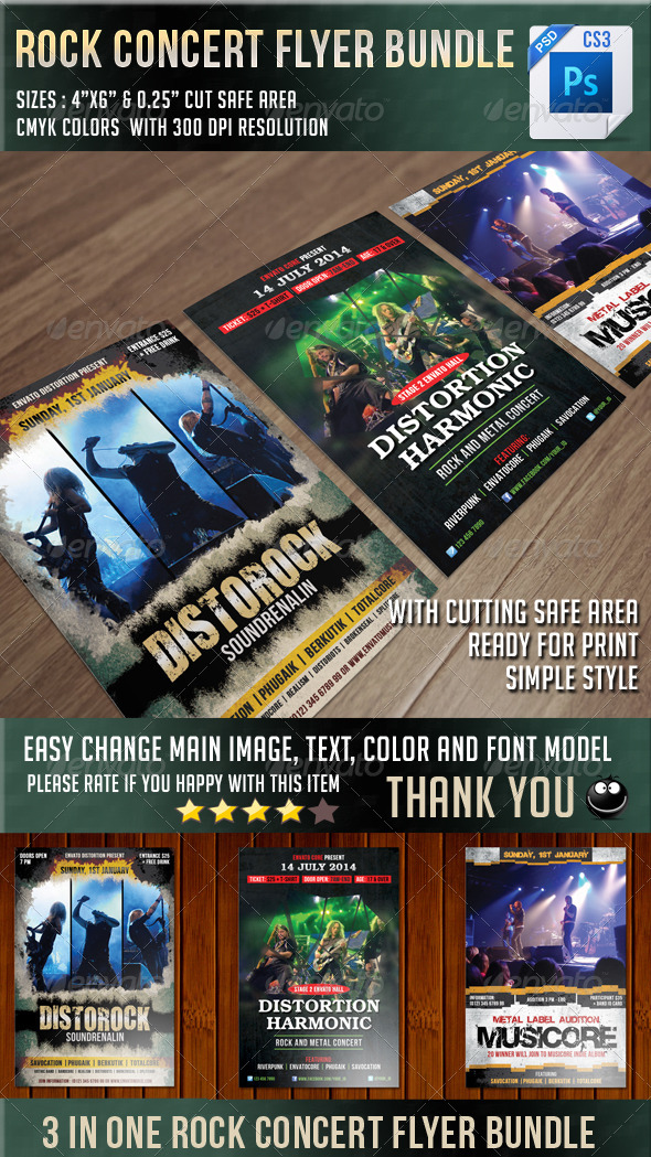 Rock Concert Flyer Bundle - Concerts Events