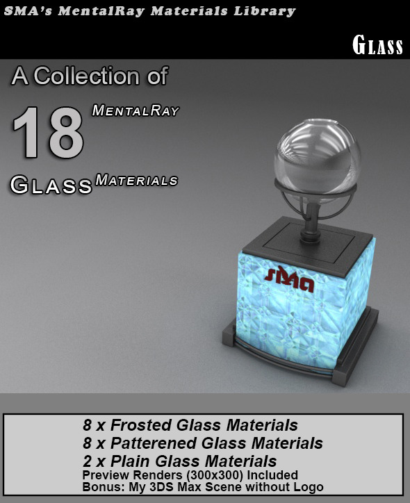 18 Glass Materials - 3Docean 6697380