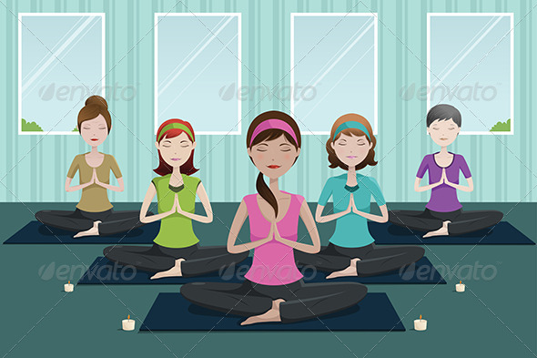 People Doing Yoga in a Yoga Studio - Sports/Activity Conceptual