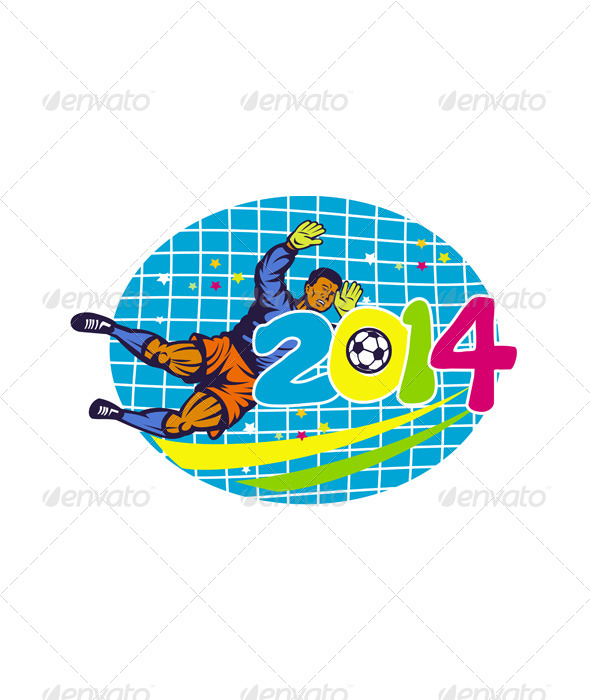 Goalie Football Player Retro - Sports/Activity Conceptual