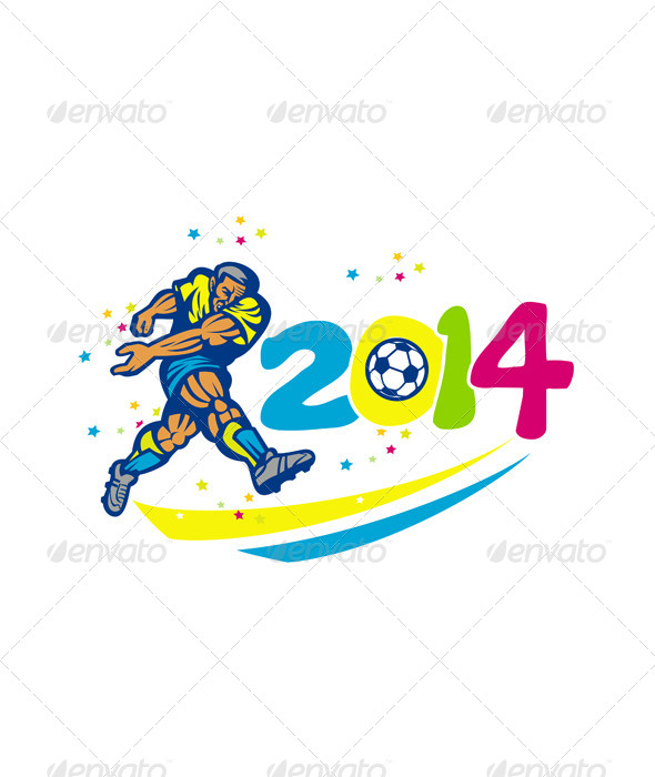 Soccer Football Player Isolated Retro - Sports/Activity Conceptual