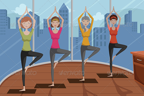 People doing Yoga - People Characters