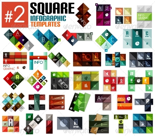 Huge set of Square Infographic Templates #2 - Man-made Objects Objects
