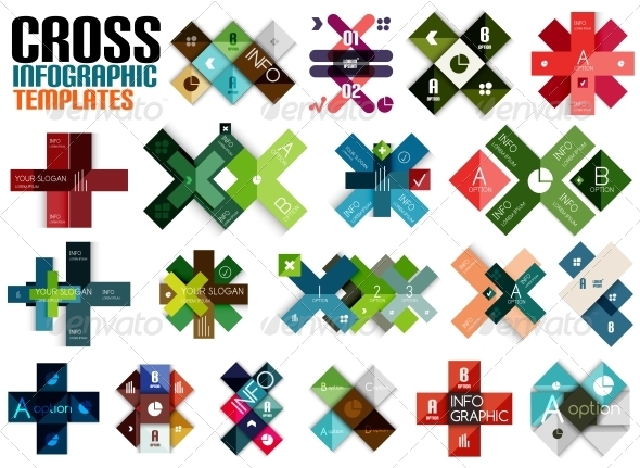 Huge Set of Cross Infographic Templates #2 - Man-made Objects Objects