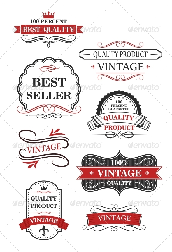 Collection of Vintage Wine Labels - Borders Decorative