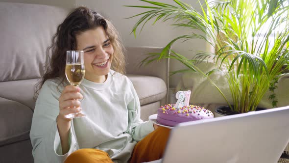 Girl Celebrating Birthday Alone at Home 