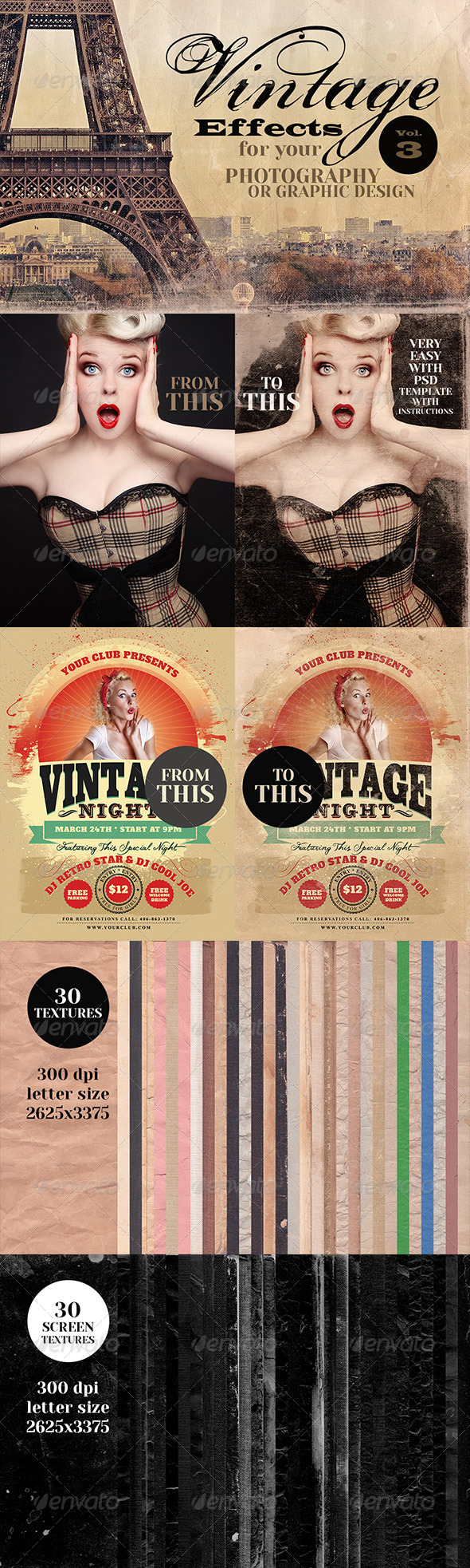 Vintage Effects for Photo, Designs 3 - Miscellaneous Photo Templates