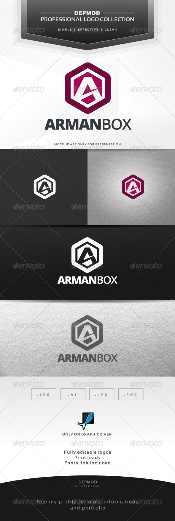 Arman Box Logo - Letters Logo Templates