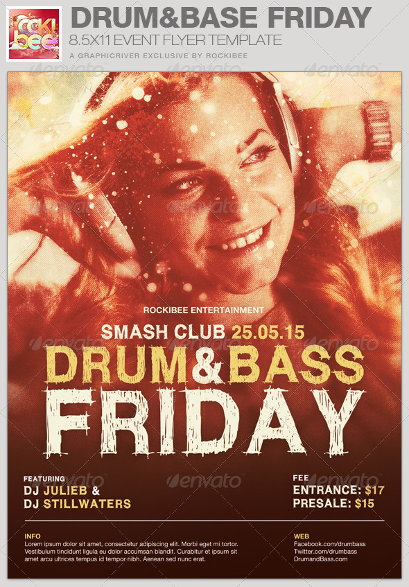 Drum and Base Friday Event Flyer Template - Events Flyers