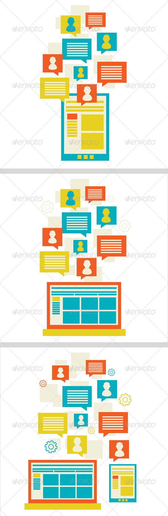 Social Icon Group Element - Communications Technology
