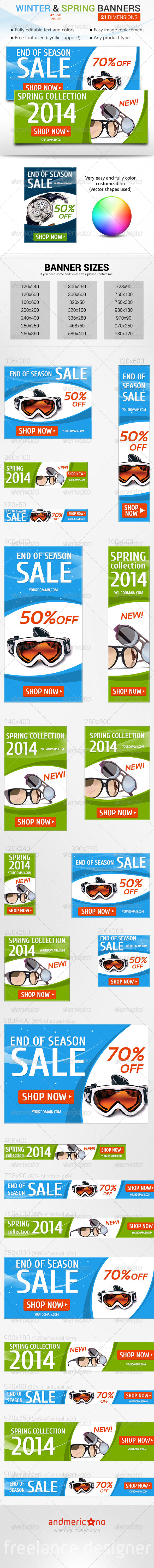 Winter Sale & Spring New Collection - Banners & Ads Web Elements