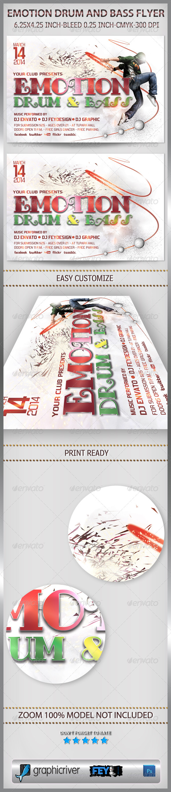 Emotion Drum And Bass Flyer - Events Flyers